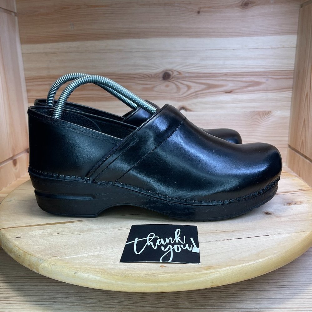 Dansko XP 2.0 Leather Womens Clog Shoes Size 10N Black